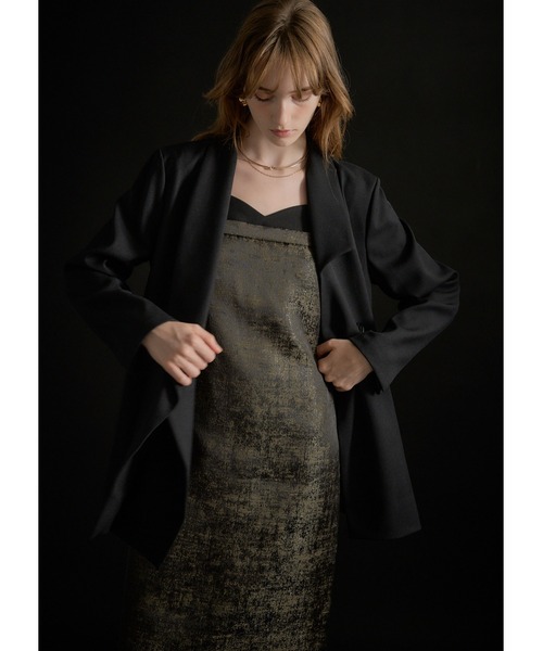 LE'RURE ジャケット テーラードジャケット Irregular collar design