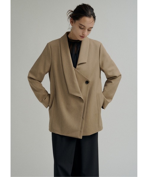 LE'RURE ジャケット テーラードジャケット Irregular collar design