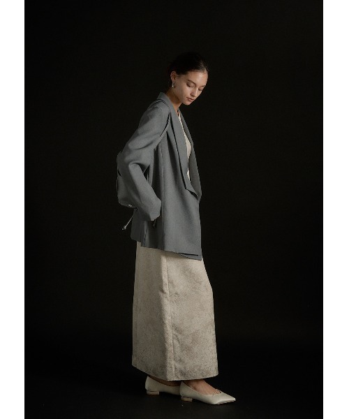 LE'RURE ジャケット テーラードジャケット Irregular collar design