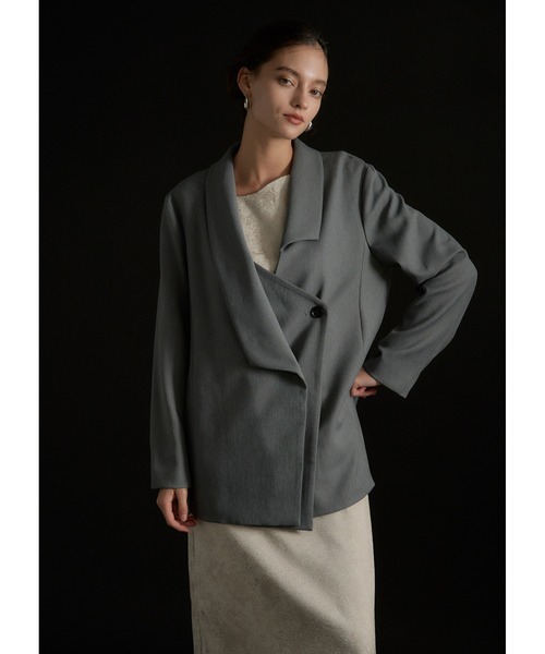 LE'RURE ジャケット テーラードジャケット Irregular collar design