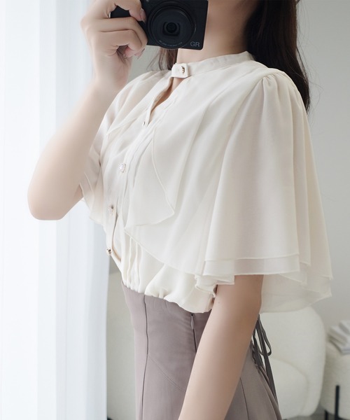 「mily bilet」 半袖ブラウス X-LARGE ブルー レディース_画像7