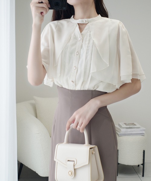 「mily bilet」 半袖ブラウス X-LARGE ブルー レディース_画像9
