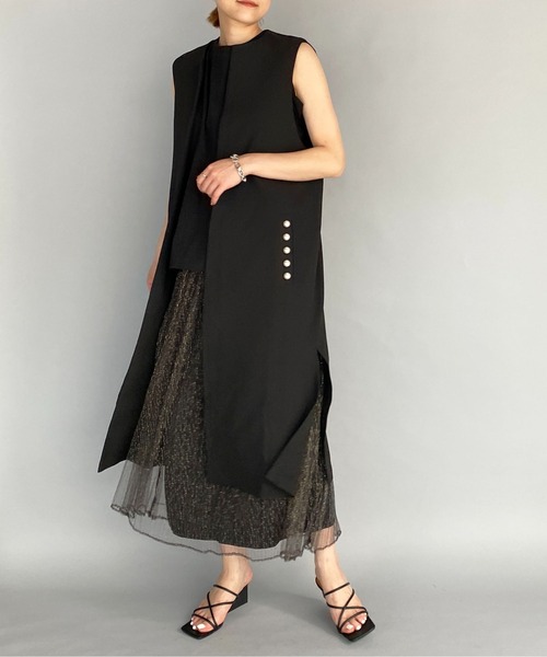 「PICCIN」 ベスト M ベージュ レディース_画像3