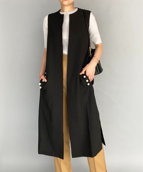 「PICCIN」 ベスト M ベージュ レディース_画像4