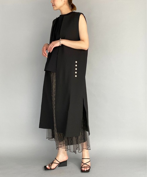 「PICCIN」 ベスト M ベージュ レディース_画像8