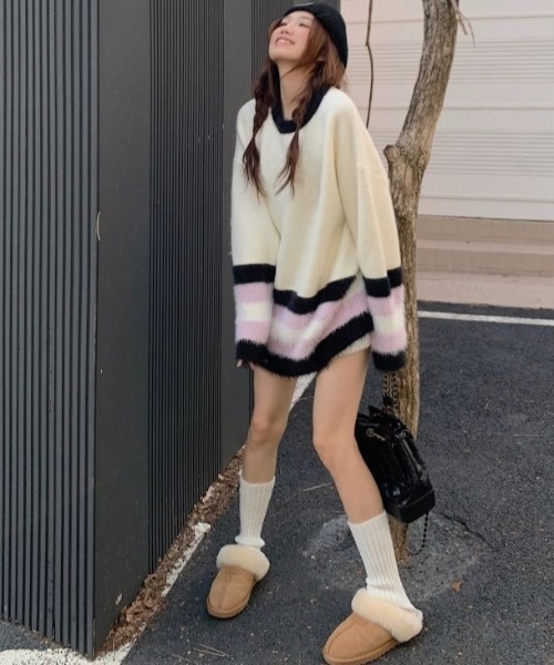 「DIAVEL」 長袖ニット M ホワイト レディース_画像2