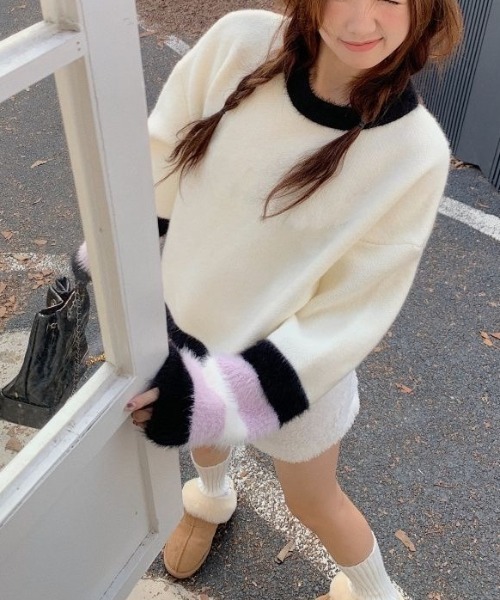 「DIAVEL」 長袖ニット M ホワイト レディース_画像3