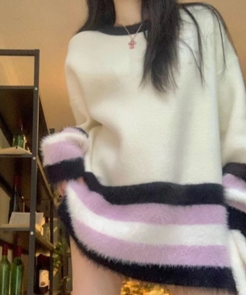 「DIAVEL」 長袖ニット M ホワイト レディース_画像5