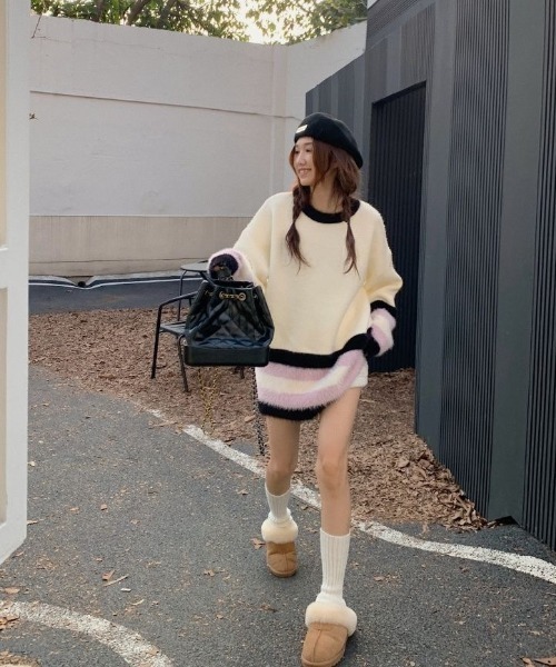 「DIAVEL」 長袖ニット M ホワイト レディース_画像7