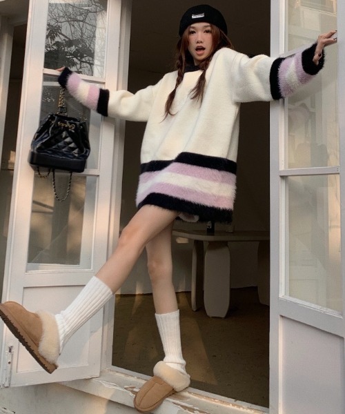 「DIAVEL」 長袖ニット M ホワイト レディース_画像8