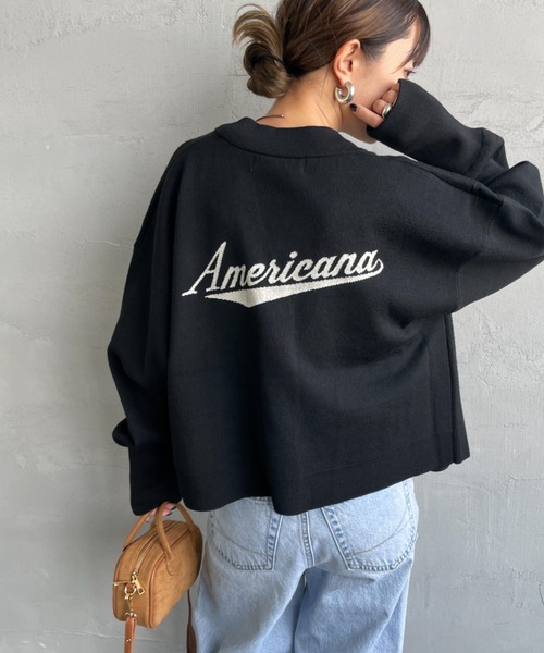 AMERICANA（アメリカーナ） ニットカーディガン ONE SIZE ブラック
