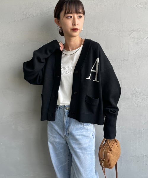 「AMERICANA」 ニットカーディガン ONE SIZE ブラック レディース_画像4