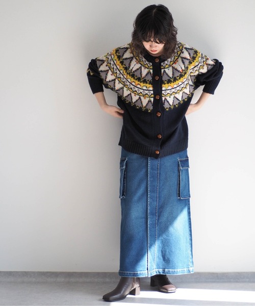 「cepo」 デニムスカート L ワンウォッシュ レディース_画像4