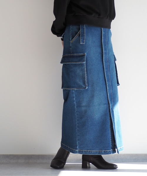 「cepo」 デニムスカート L ワンウォッシュ レディース_画像6