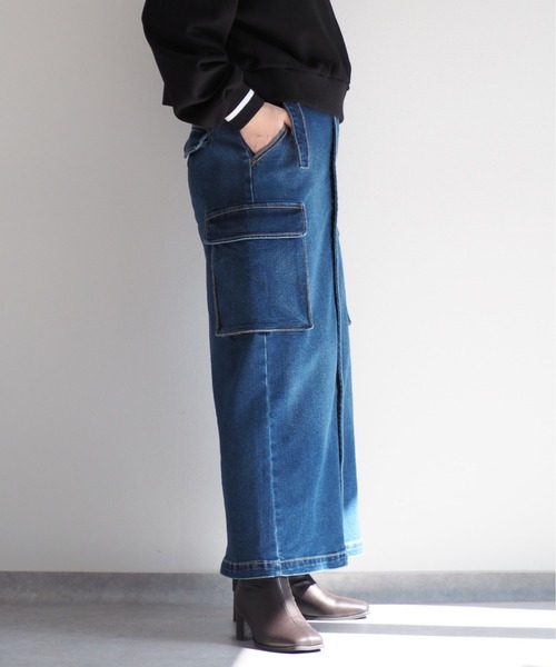 「cepo」 デニムスカート L ワンウォッシュ レディース_画像7