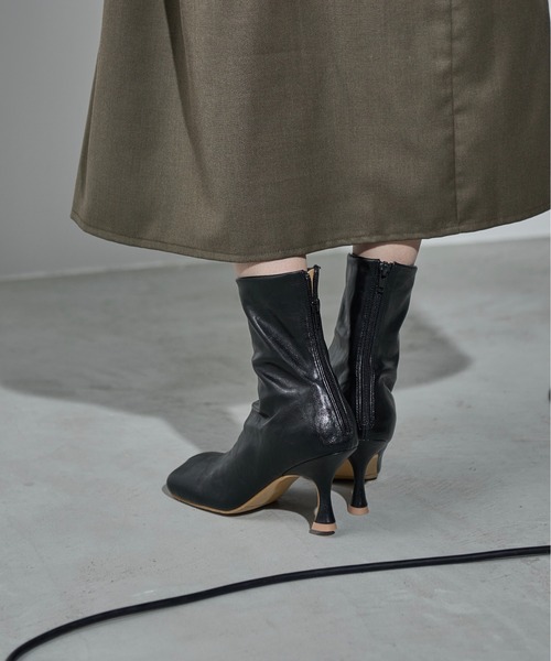 「THE YOn」 ブーツ 38 グレイッシュブルー レディース_画像4