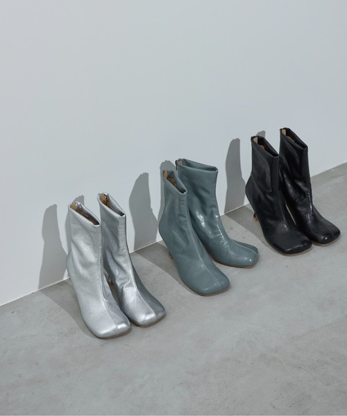 「THE YOn」 ブーツ 38 グレイッシュブルー レディース_画像7