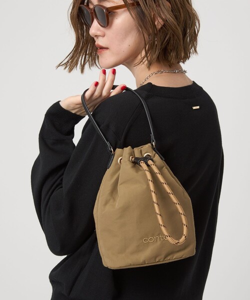 conte ハンドバッグ 「conte」ドローストリング バッグ BEIGE 