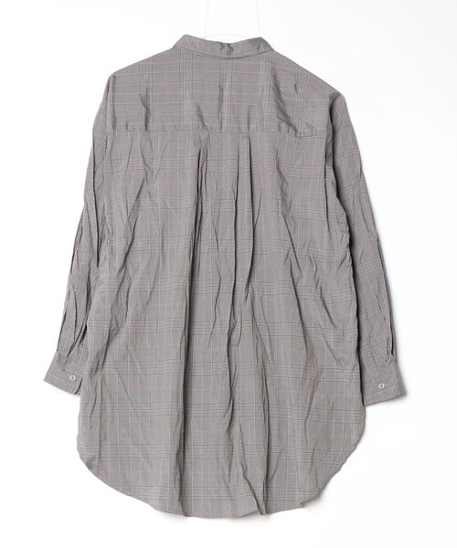 「GLOBAL WORK」 チェック柄7分袖シャツ X-LARGE グレー レディース_画像2