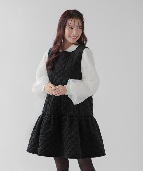 Fit more（フィットモア） ジャンパースカート ベロアキルティング