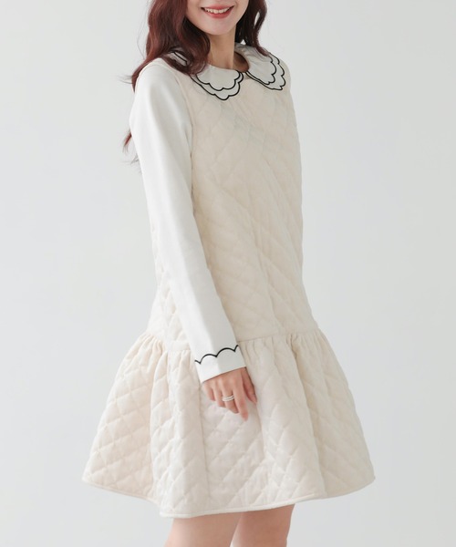 Fit more（フィットモア） ジャンパースカート ベロアキルティング