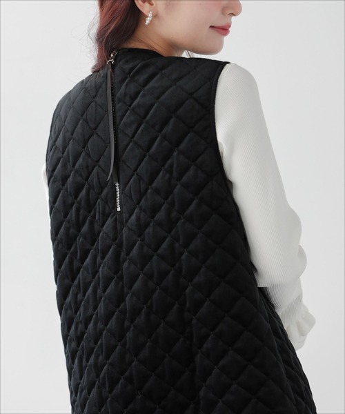 Fit more（フィットモア） ジャンパースカート ベロアキルティング