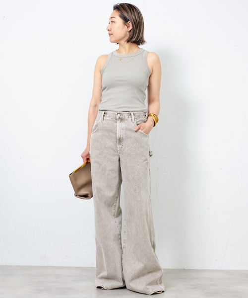 「AGOLDE」 デニムパンツ 25 ベージュ レディース_画像3