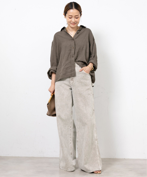 「AGOLDE」 デニムパンツ 25 ベージュ レディース_画像7