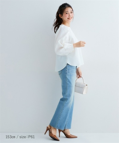 「Petitjo」 ブーツカットデニムパンツ 64 ネイビー レディース_画像8