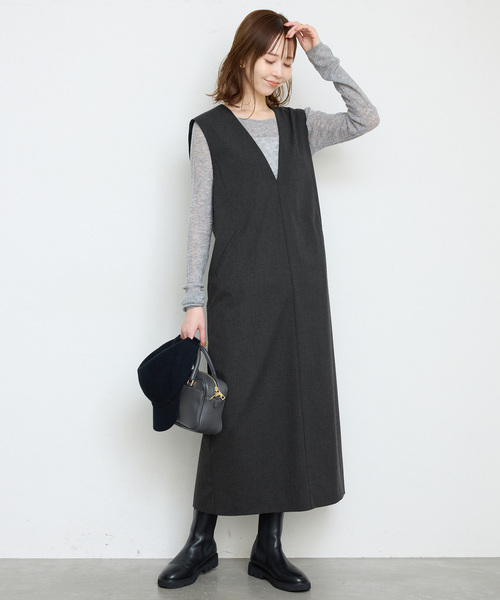 「SLOBE IENA」 ノースリーブワンピース FREE チャコールグレー レディースの画像