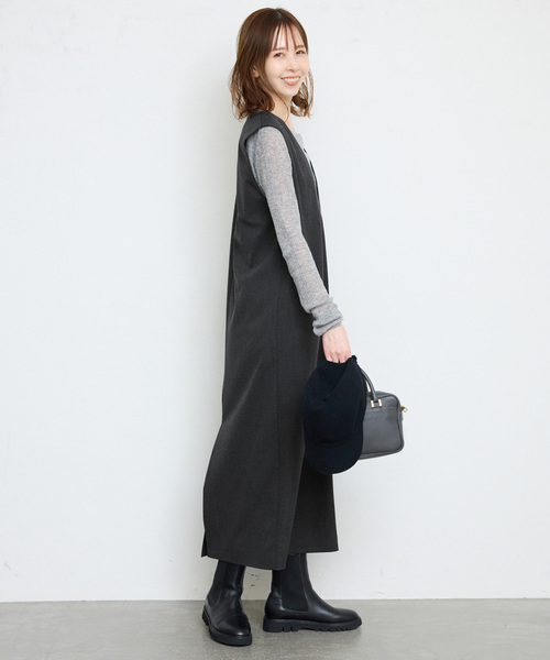 「SLOBE IENA」 ノースリーブワンピース FREE チャコールグレー レディースの画像