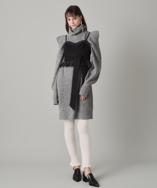 「J1U by LA BELLE ETUDE」 ニットワンピース FREE グレー レディース_画像9