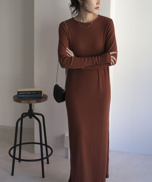 「fredy emue」 長袖ワンピース 38 ブラック レディース_画像7