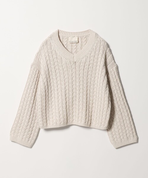 conte ニット セーター 「conte」コットンシルク ケーブルニット