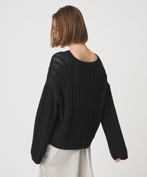conte ニット セーター 「conte」コットンシルク ケーブルニット