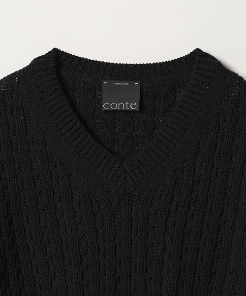 conte ニット セーター 「conte」コットンシルク ケーブルニット