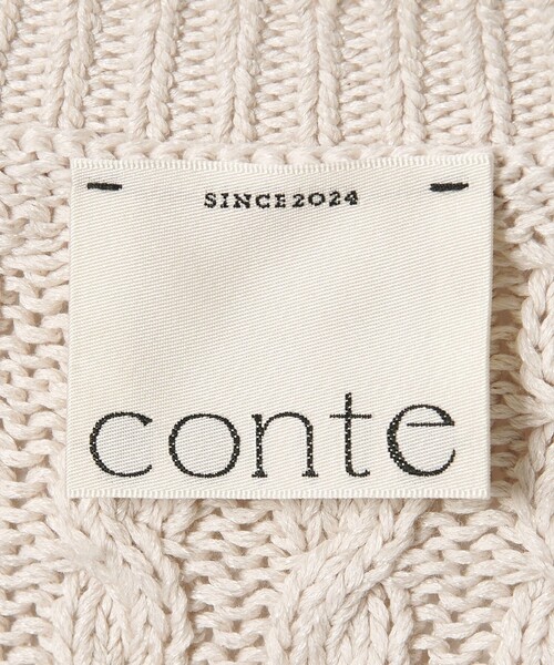 conte ニット セーター 「conte」コットンシルク ケーブルニット