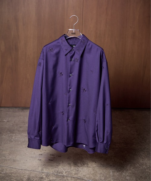 【新品・タグ付き】HARE シシュウシャツ パープル HARE（ハレ） シャツ KAGEBANAシシュウシャツ(HARE) メンズ : ZOZOTOWN