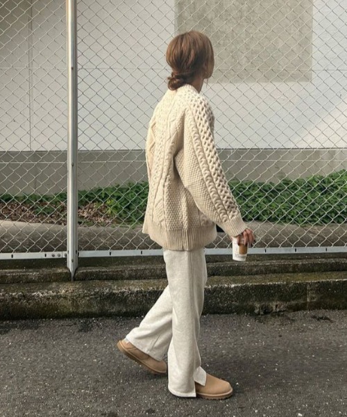 「ISOOK」 スウェットパンツ FREE アイボリー レディース_画像9