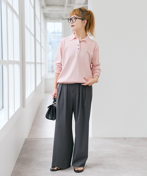 Spick＆Span Emil cotoni ポロシャツニット ピンク Spick＆Span（スピック アンド スパン） ニット セーター Emil cotoni