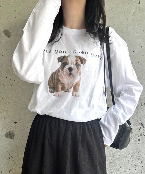 tシャツ ブルドッグプリントロンT／長袖Tシャツ レディース : ZOZOTOWN