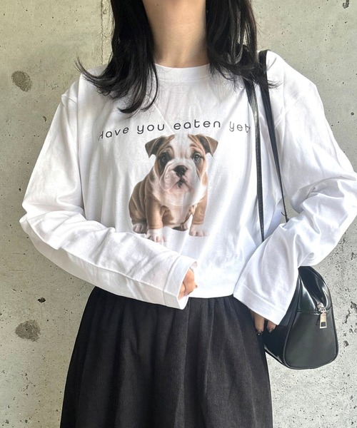 tシャツ ブルドッグプリントロンT／長袖Tシャツ レディース : ZOZOTOWN
