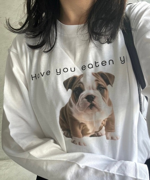 tシャツ ブルドッグプリントロンT／長袖Tシャツ レディース : ZOZOTOWN