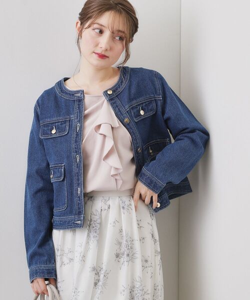 index（インデックス） デニムジャケット gジャン ミニマルノーカラー