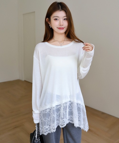 tシャツ レースドッキングトップス レディース : ZOZOTOWN Yahoo!店