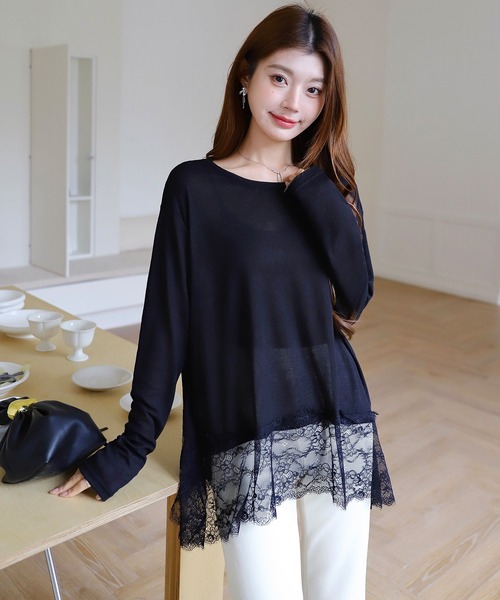 hazyl レースドッキングトップス lace docking tops / レース