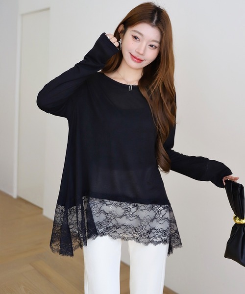 tシャツ レースドッキングトップス レディース : ZOZOTOWN Yahoo!店