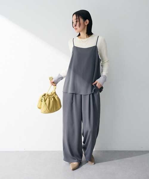 グレー サロペット レディース Green Parks（グリーンパークス） サロペット オーバーオール レイヤー