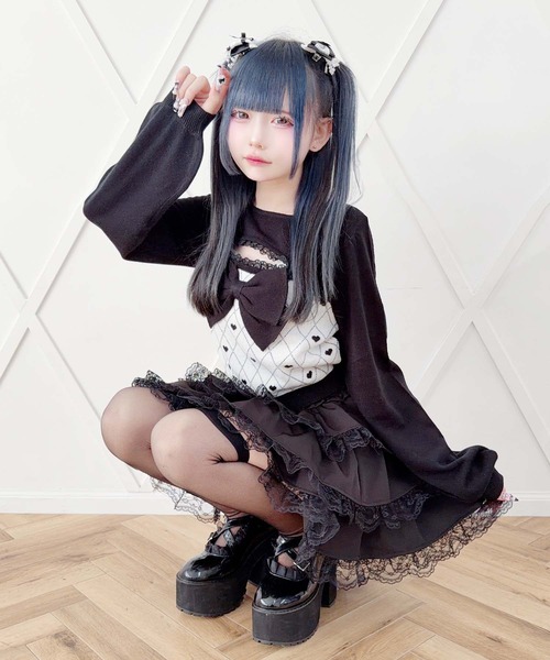 MA*RS（マーズ） ニット セーター 胸開きハート柄ニットプルオーバー