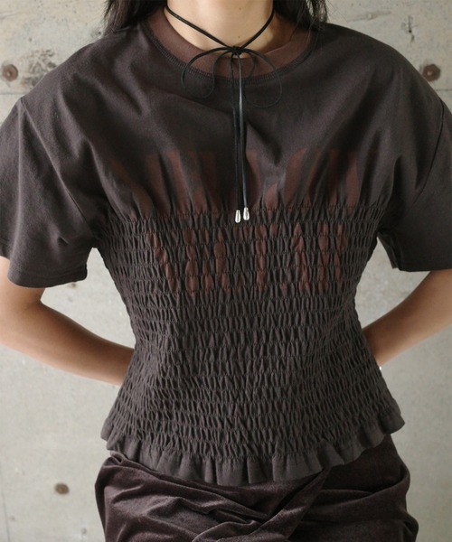 Ameri（アメリ） tシャツ MEDI SHIRRING CONCEPT TEE レディース